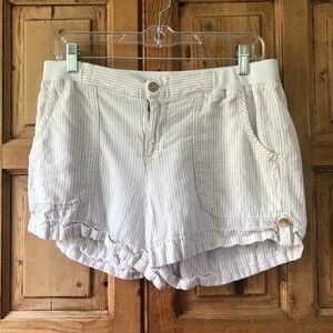 Carve Designs Womens Size 8 Linen Blend Subtle Stripe Shorts Crean Casual Summer